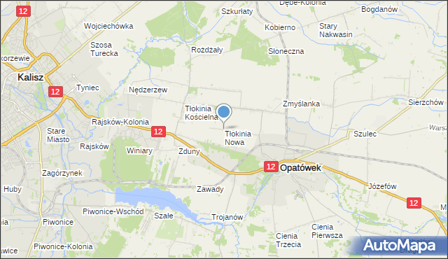 mapa Tłokinia Nowa, Tłokinia Nowa na mapie Targeo